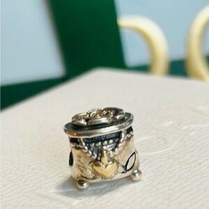 Pandora Unforgettable Moments Silver Charm with 14K Heart Detail